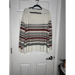 STYLE &‎ CO. Woman's Striped Crewneck Sweater Size 2XL thumbnail 2