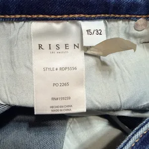 Risen Jeans Womens High Rise Skinny Dark Wash Stretch Denim RDP5556 Size 15/32 thumbnail 6
