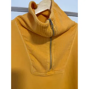 C&C California Womens Sunwashed Quarter Zip Sweatshirt Orange Large Relaxed Fit thumbnail 5