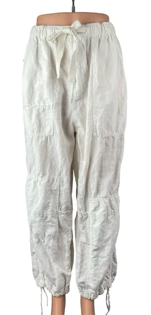 Zara Women's White High Waisted Baggy Loose Jogger Trousers Pants Size XS/S thumbnail 1