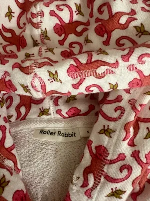 Roller Rabbit Pink Monkey Hoodie thumbnail 3