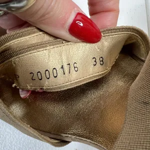 Stuart Weitzman Size 38 US 7.5 Heels‎ Elastic Strap Wrap Tan Suede High Chunky thumbnail 6