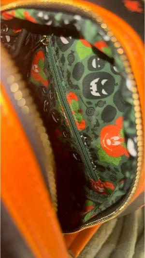 Loungefly Disney Glow Backpack in the Dark Face Minnie Pumpkin Mini thumbnail 3