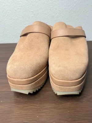 Pedro Garcia Tan Suede Fabia Platform Clog Mules in Camel Castoro thumbnail 4