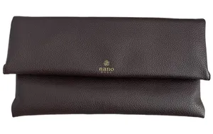 Nano Base 2 Way Foldover Clutch Crossbody Purse Japan Brown No Strap thumbnail 1