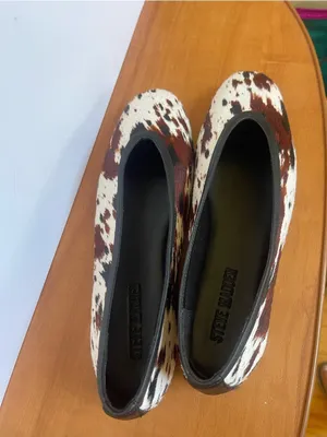 Steve Madden Leni Cow Print Hair Calf Flats Women's Sz 8.5 M Western Boho Shoes thumbnail 8