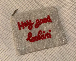 Boutique Beaded Hey Good Lookin Pouch Gameday Clear Bag Card Holder thumbnail 2