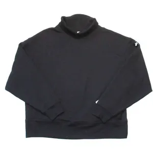 NWT Alo Hazy Mock Neck Pullover in Black Oversized Fleece Sweatshirt M thumbnail 1
