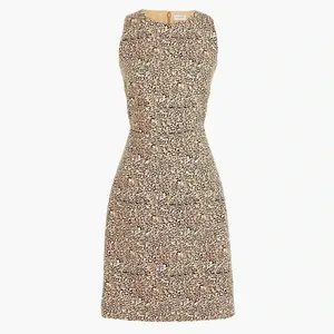 NWT J. CREW Basketweave Sleeveless Sheath Dress Leopard Print Women’s Sz 2 XS/S thumbnail 3