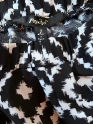 Papaya Black & White Diamond Pattern Wide Leg Pants Sz S thumbnail 4