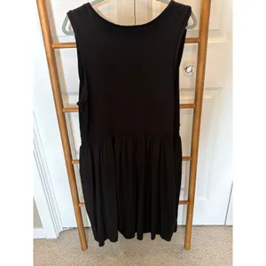 24/7 by Maurices Womens 3X Black Ribbed Smocked Waist Sleeveless Skater Dress thumbnail 4