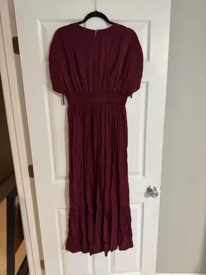 Entro Sleeveless Satin Maxi Dress Wine Red Garnet thumbnail 6