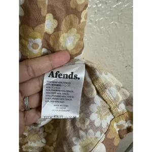 Afends Hemp Tencel Retro Daisy Floral Mini Dress Sleeveless Scoop Neck US 2 thumbnail 9