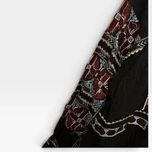 Free People Black Embroidered Mini Dress V-Neck Tassel Boho Gauze Womens Medium thumbnail 9