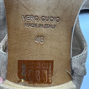Sundance Italian Leather Suede Open Toe Mules Brown Vero Cuoio Size 40 (9–9.5) thumbnail 4