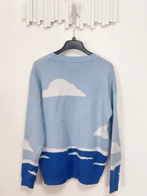 Miss Sparkling Coastal Lighthouse Scenic Knit Sweater Nautical Oversized Pullove thumbnail 6