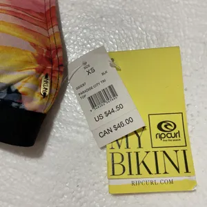 Rip Curl Palm Tree Sunset Swim Bikini Top Mesh Straps NWT MSRP‎ $45 Size XS thumbnail 4