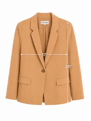 The Drop Blake Long Blazer Women’s Small Praline Tan Single Button Stretch thumbnail 7