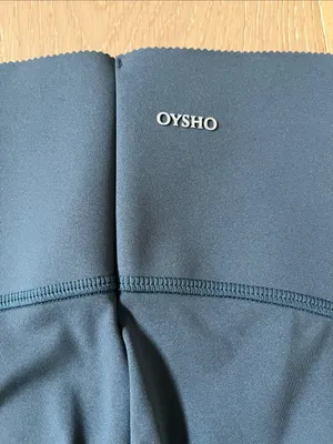 Like New Oysho High-Waisted Compressive Leggings Dark Green Grey Women's Medium thumbnail 3