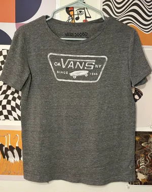 Vans Gray Skate Logo Graphic T-Shirt thumbnail 1