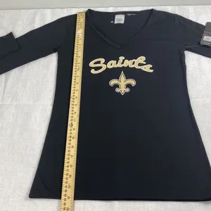 NFL New! New Orleans Saints wommens black long sleeve shirt size S thumbnail 7