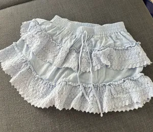 Blue Ruffled Mini Skirt Size M thumbnail 1