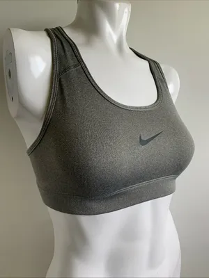 Nike Dri-FIT size small gray wireless Racerback pullover sports bra thumbnail 2