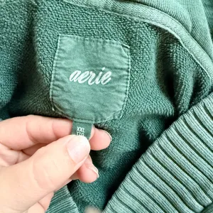 Aerie Green Hooded Sweater thumbnail 5