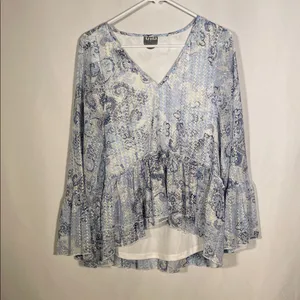 Arula Altard State Womens Paisley Blue Blouse “X” Xl thumbnail 2
