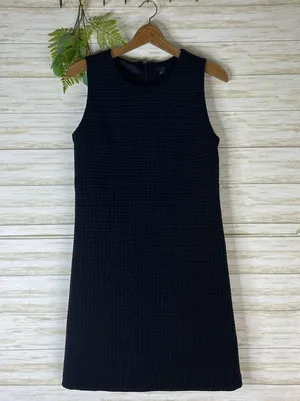 Ann Taylor Textured Waffle Grid Black Dress thumbnail 2
