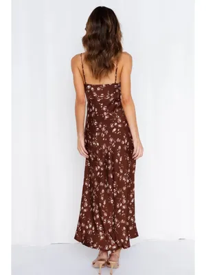 Hello Molly Gimme Whiplash Bustier Midi Dress Brown Party Cocktail Summer Size 4 thumbnail 2