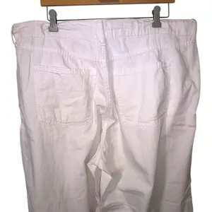 Old Navy White High Rise Drapey Drawcord Wide Leg Pants thumbnail 4