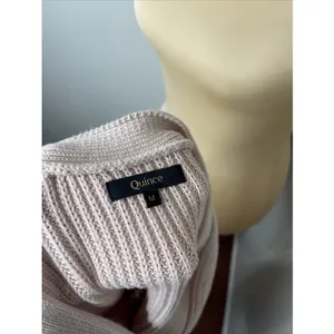 Quince Sweater Cardigan Womens M Pink 100% Organic Cotton V Neck Chunky Knit thumbnail 8