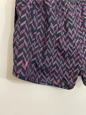 Old Navy Active Running Shorts Size M Black Colorful Print Brief Lined Pocket thumbnail 3