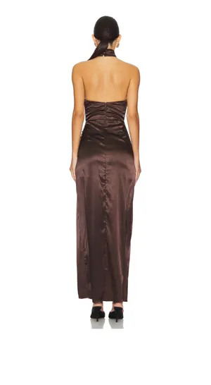 Darcey Maxi dress in dark brown  thumbnail 2