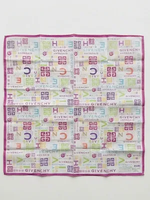 Givenchy 4G Logo Multicolor Pastel Vintage Cotton Handkerchief Bandana Scarf thumbnail 2