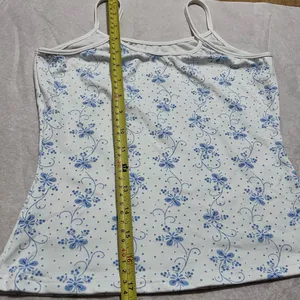 INC International Concepts Blue and White Fitted Camisole thumbnail 4