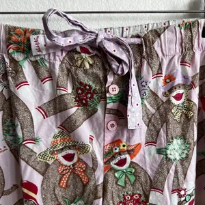 Nick &‎ Nora Pajama Pants Short Sock Monkey Lounge Wear PJ Bottoms Small thumbnail 2