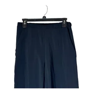 Maje Pants Women‎ Small Black Lightweight Elastic Waist Wide Leg Cropped Trouser thumbnail 3