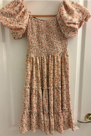 Floral Orange Dress thumbnail 1