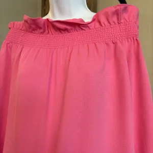 Tuckernuck Pink Off the Shoulder‎ Marguerite Blouse Ruffle Collar Women's Sz XS thumbnail 6