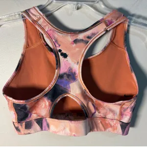 Nike Air Dri Fit Sports Bra‎ Multi Color Abstract Print Racerback Medium thumbnail 2