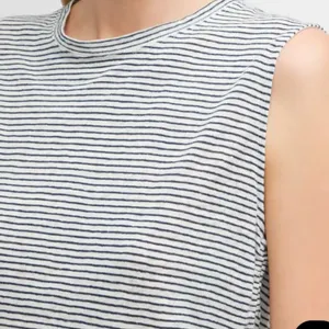 NWT Frame striped black white muscle tank‎ tie cinches large relaxed fit basic thumbnail 5