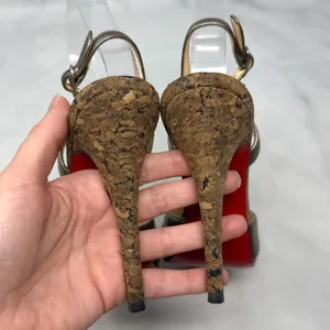 Christian Louboutin Vintage Y2K Activa Leather Cork Strappy Stiletto Heel Sandal thumbnail 11
