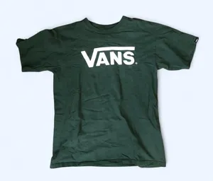 Vans green white graphic tee t-shirt top Size S #skateboarding skater streetwear Measurement in pics thumbnail 1