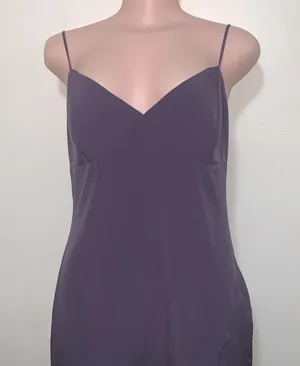 Windsor Plum Crepe Slip Midi Dress woman size LARGE zippered back thumbnail 5