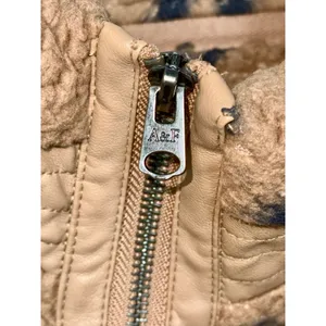 Abercrombie & Fitch Soft AF Tan Leopard Sherpa Fleece Zip Jacket Coat Womens M thumbnail 7