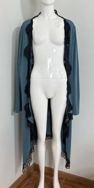 Soft Surroundings Magic Fairy Robe 1X NWT Teal Lace Trim Sleepwear thumbnail 1