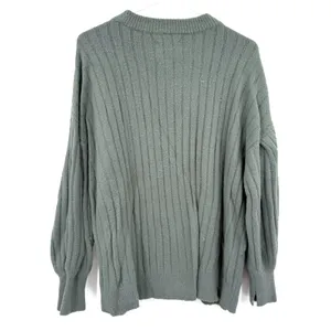 Aerie Size XS Oversized Pullover Style Sweater Mossy Green Ribbed‎ Crewneck thumbnail 2