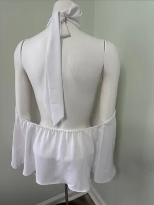 Aritzia Talisman White Halter Top XL thumbnail 3